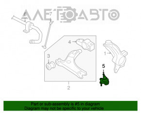 Rulment de direcție dreapta VW Jetta 11-18 SUA nou aftermarket