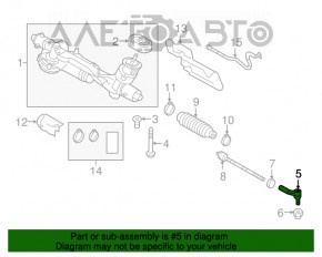 Cap de bara dreapta VW Passat b7 12-15 SUA