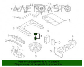 Montare roată de rezervă VW Passat b8 16-19 SUA fără capac