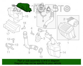 Воздухоприемник VW Jetta 11-18 USA 2.0, 1.8T без верхней крышки