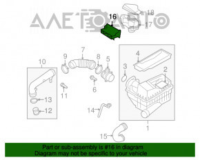 Воздухоприемник в сборе 3 части VW Jetta 11-18 USA TDI