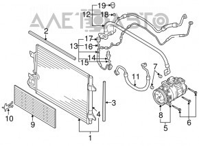 Bobina de aer condiționat condensator-compresor VW Jetta 11-14 SUA TDI