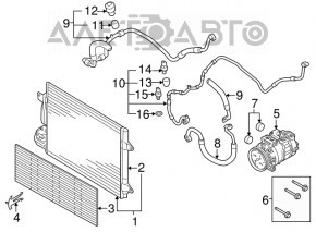 Трубка кондиционера компрессор-печка VW Jetta 11-18 USA TDI