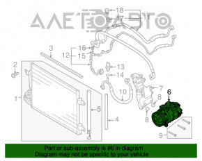 Compresorul de aer condiționat pentru VW Passat b7 12-15 SUA 2.5, pentru piese de schimb