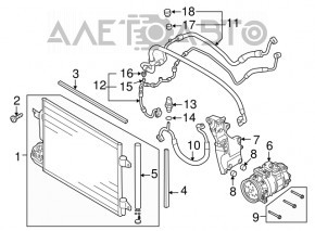 Compresorul de aer condiționat pentru VW Passat b7 12-15 SUA 2.5, pentru piese de schimb