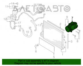 Compresorul de aer condiționat pentru VW Passat b7 12-15 SUA 2.5