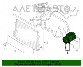 Компрессор кондиционера VW Passat b7 12-15 USA 1.8T