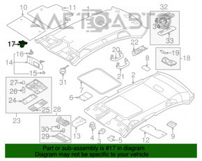 Крючок крепления пассажирского козырька VW Jetta 11-18 USA серый