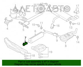 Colierul de fixare a tălpii de evacuare VW Atlas 18- 2.0T nou OEM original