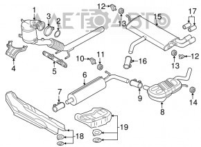 Colierul de fixare a tălpii de evacuare VW Atlas 18- 2.0T nou OEM original