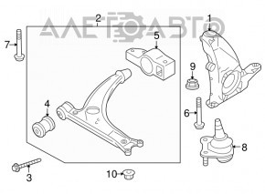 Цапфа передняя левая VW Tiguan 09-17 с датчиком АBS