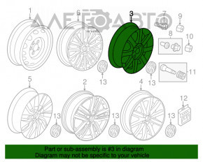 Roată de 17 inch pentru VW Jetta 11-18 USA, tip 2, cu jantă.