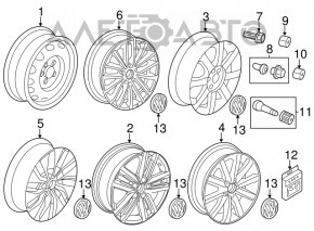 Roată de 17 inch pentru VW Jetta 11-18 USA, tip 2, cu jantă.