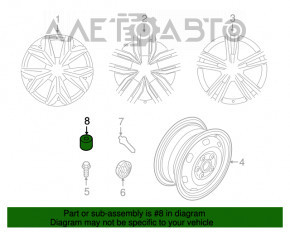 Capacul capacului surubului roții VW Tiguan 09-17 nou OEM original