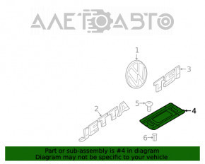 Рамка номерного знака крышки багажника VW Jetta 13-18 USA