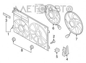 Ventilator de răcire stânga VW CC 08-17 nou, neoriginal.