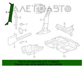 Capacul amortizorului frontal stânga Chrysler 300 11-14 pre-restilizare negru