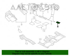 Capac prag spate stânga Jeep Grand Cherokee WK2 11-21 negru, zgârieturi