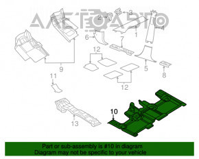 Acoperirea podelei din spate pentru Jeep Grand Cherokee WK2 11-21, negru.