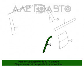 Capacul aripii sub ornamentele laterale din spate, dreapta, fata, Jeep Grand Cherokee WK2 14-21