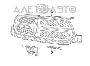 Grila radiatorului Dodge Durango 11-13 fără crom