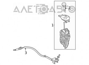 Maneta cutiei de viteze automata Fiat 500 12-17, zgarieturi pe crom