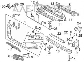 Senzor de parcare spate pentru Porsche Cayenne 958 11-14 fără inel, nou, neoriginal, JP GROUP