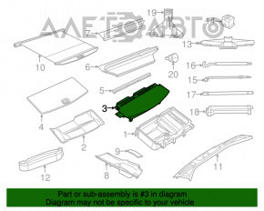 Capacul portbagajului stânga Dodge Durango 11-13 gri