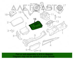 Capacul consolei centrale cu suporturi pentru pahare Dodge Durango 11-13 bej, crăpat.