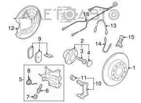 Capacul discului de frână din spate dreapta pentru VW Jetta 11-18 SUA, nou, original