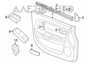 Placă de acoperire a ușii - oglindă interioară dreapta față Chrysler 200 11-14