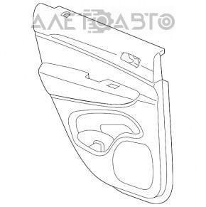 Capacul usii spate dreapta Dodge Durango 11-15 negru SXT, cotiera piele neagra, ornamente gri, zgariata.