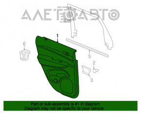 Capacul usii, cartela din spate dreapta Dodge Durango 13-15 piele neagra SXT