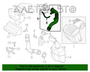 Воздуховод VW Jetta 11-18 USA 2.0 на коллектор длинный