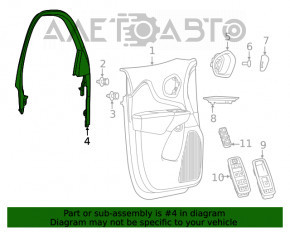 Cadru ușă interior față stânga Jeep Cherokee KL 14- zgâriat