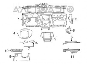 Torpedo cu airbag frontal pentru Dodge Durango 11-13, negru.