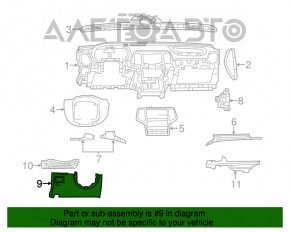 Накладка коленей водителя Dodge Durango 11-13 чёрн