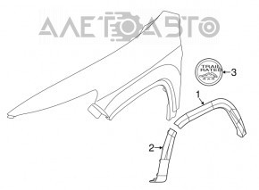 Capacul aripii din față dreapta spate pentru Jeep Cherokee KL 14-18 Trailhawk