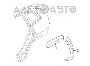 Накладка арки крыла задняя правая центр Jeep Cherokee KL 14-18 Trailhawk структура OEM