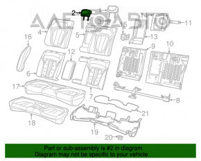 Suport pentru cap spate central Chrysler 200 15-17 negru, material textil