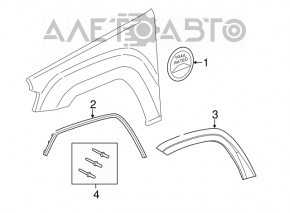 Capacul aripii din față dreapta Jeep Grand Cherokee WK2 14-16 în culoare