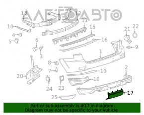 Capacul de protecție a barei spate inferioare pentru Jeep Grand Cherokee WK2 18-22