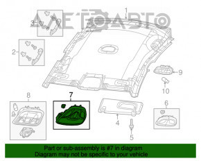 Плафон освещения передний Chrysler 200 15-17 серый под люк