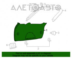 Capacul portbagajului inferior al usii Jeep Grand Cherokee WK2 14-21 negru, uzat