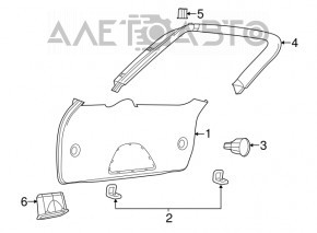 Capacul portbagajului inferior al usii Jeep Grand Cherokee WK2 14-21 negru, uzat