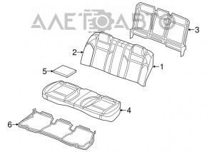 Задний ряд сидений 2 ряд Dodge Charger 11- тряпка черн