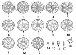 Roata de 20 de inch Dodge Challenger 15-19, restaurata, cu o janta usoara.