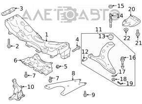 Șuruburile de fixare a suportului de suspensie frontală, set de 4 bucăți, pentru Subaru Outback 20-