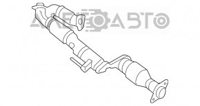 Tubul de admisie cu catalizator pentru Infiniti JX35 QX60 13- este ruginit, grila este rupta, catalizatorul este zdrobit.