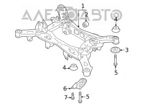 Șuruburile de fixare a suportului spate al șasiului, set de 4 bucăți, pentru Subaru Forester 14-18 SJ.